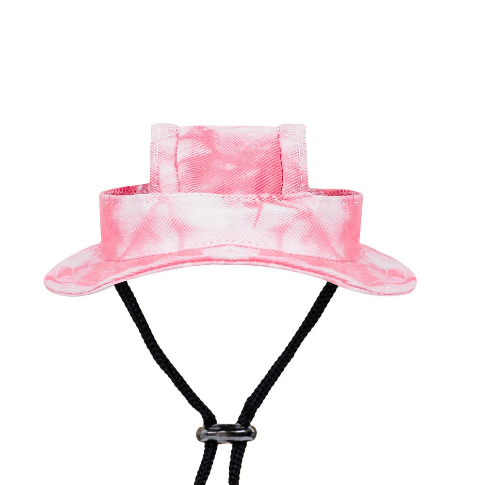 Tie-Dyed Pet Hat with Ear Holes Dog Puppy Sunscreen Baseball Cap for Dogs Summer Cat Cap Sun Hat Small Dogs Outdoor Hiking Hat