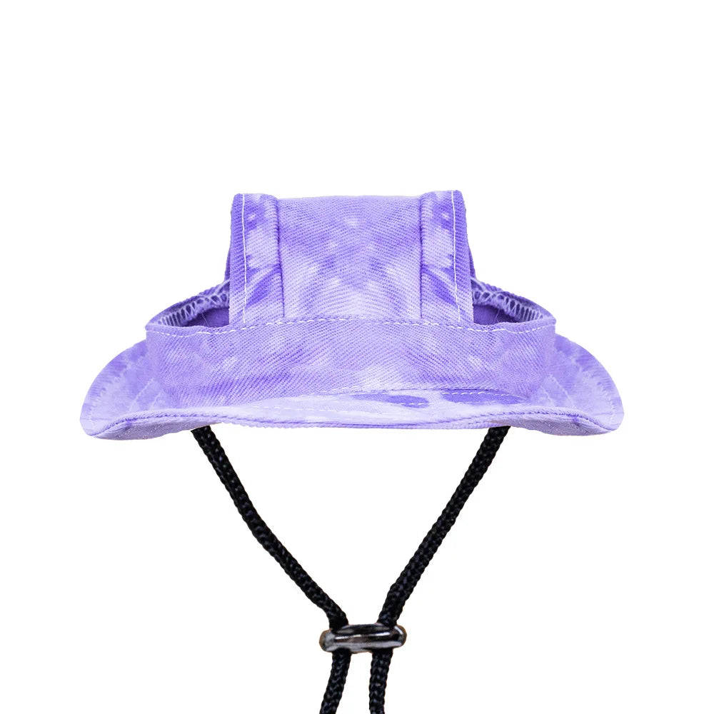 Tie-Dyed Pet Hat with Ear Holes Dog Puppy Sunscreen Baseball Cap for Dogs Summer Cat Cap Sun Hat Small Dogs Outdoor Hiking Hat