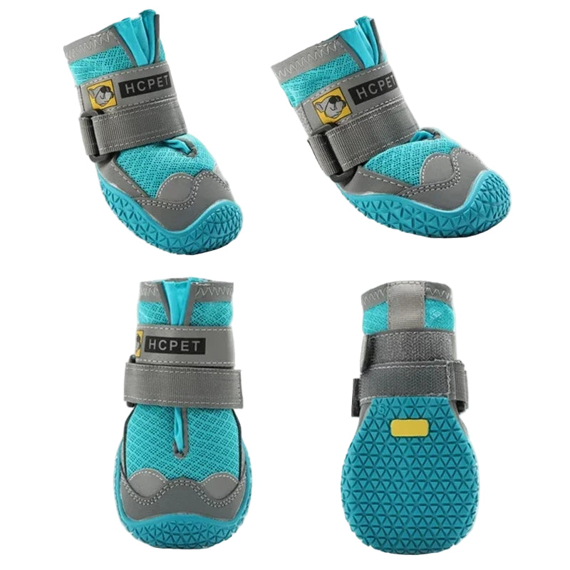 4Pcs/Set Dog Shoes for Large Dogs Breathable Professional Outdoor Dog Shoes Anti-Slip Durable Pet Shoes for Hiking Rubber Sole