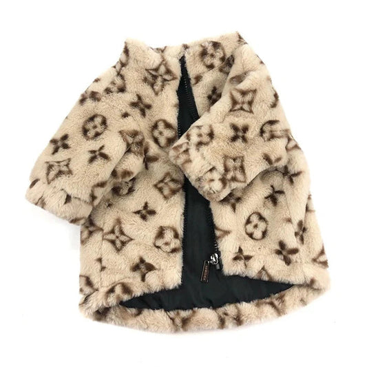 Chewy Vuiton Faux Fur Jacket