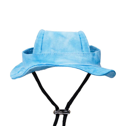 Tie-Dyed Pet Hat with Ear Holes Dog Puppy Sunscreen Baseball Cap for Dogs Summer Cat Cap Sun Hat Small Dogs Outdoor Hiking Hat